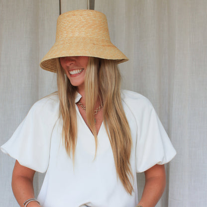 Straw Bucket Hat