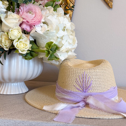 Lavender Haze Cream Beach Hat