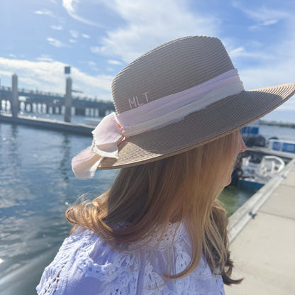 Silky Pink Natural Beach Hat