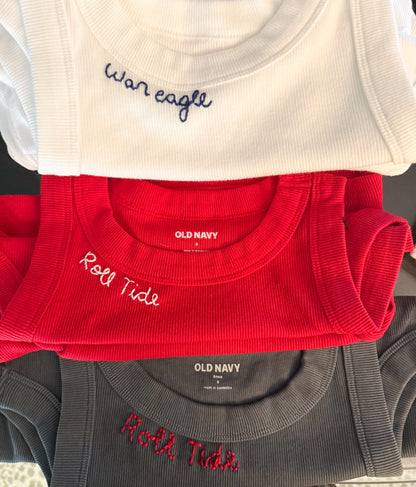 Sports Team Custom Hand Embroidered Tank Tops