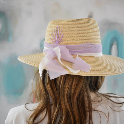 Lavender Haze Cream Beach Hat