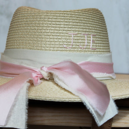 Silky Pink Cream Beach Hat