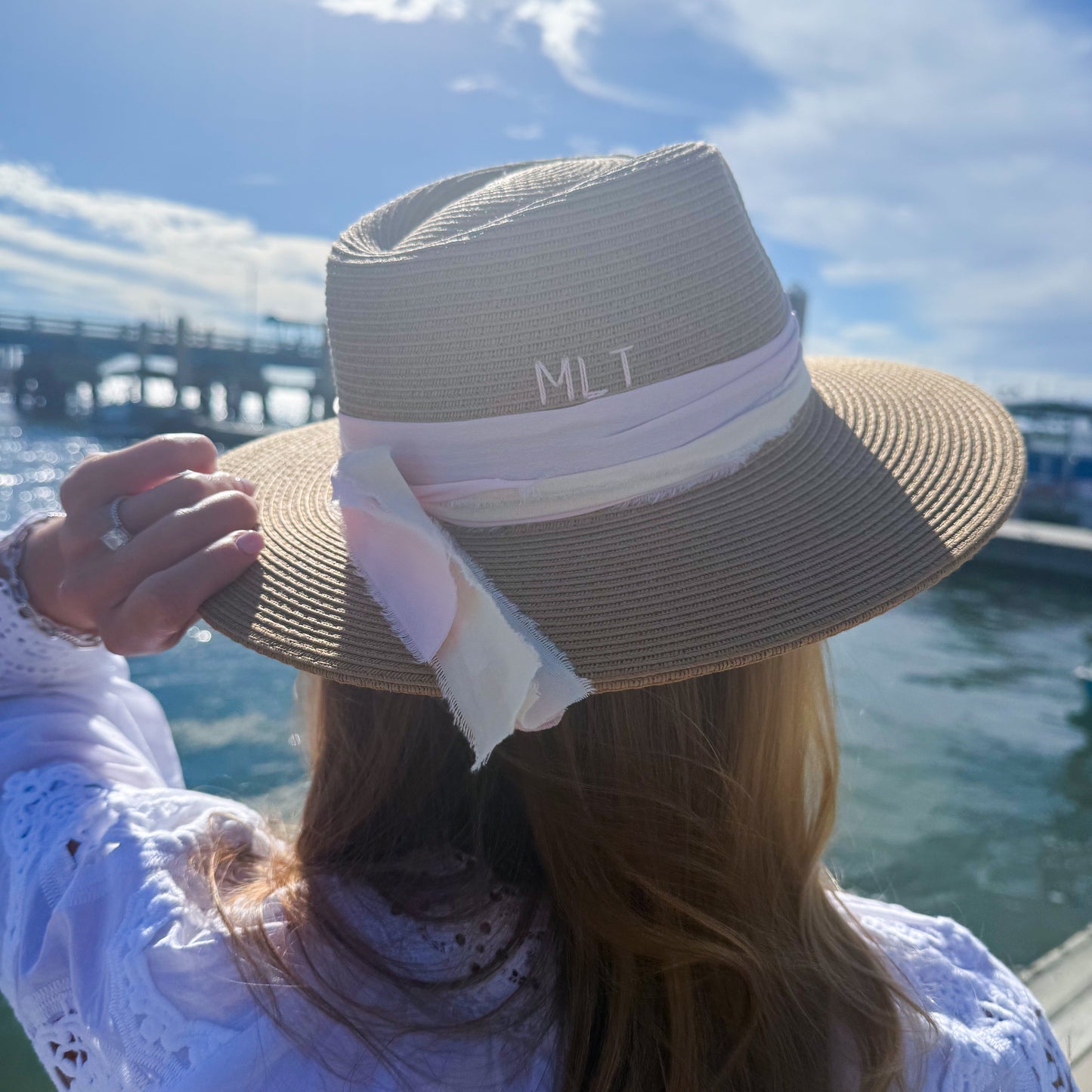 Silky Pink Natural Beach Hat