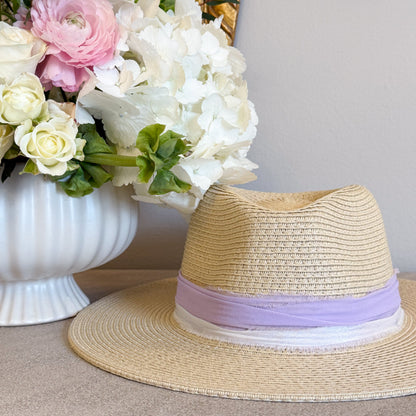 Lavender Haze Cream Beach Hat