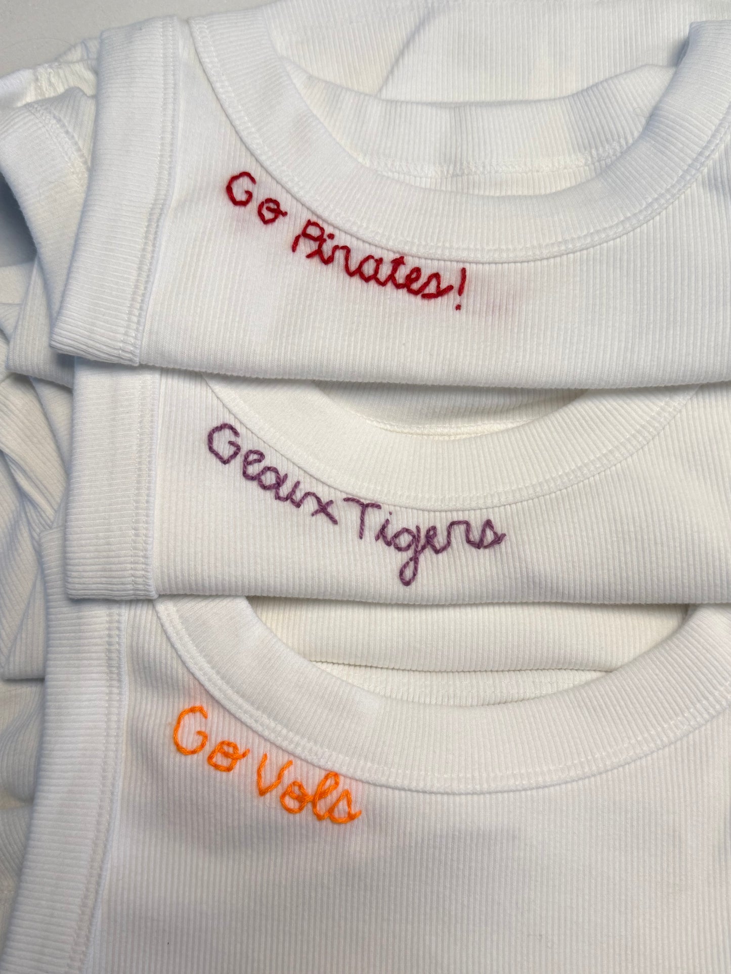 Sports Team Custom Hand Embroidered Tank Tops