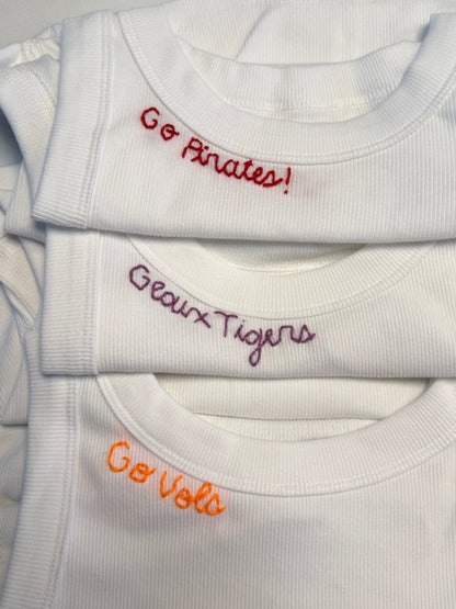 Sports Team Custom Hand Embroidered Tank Tops