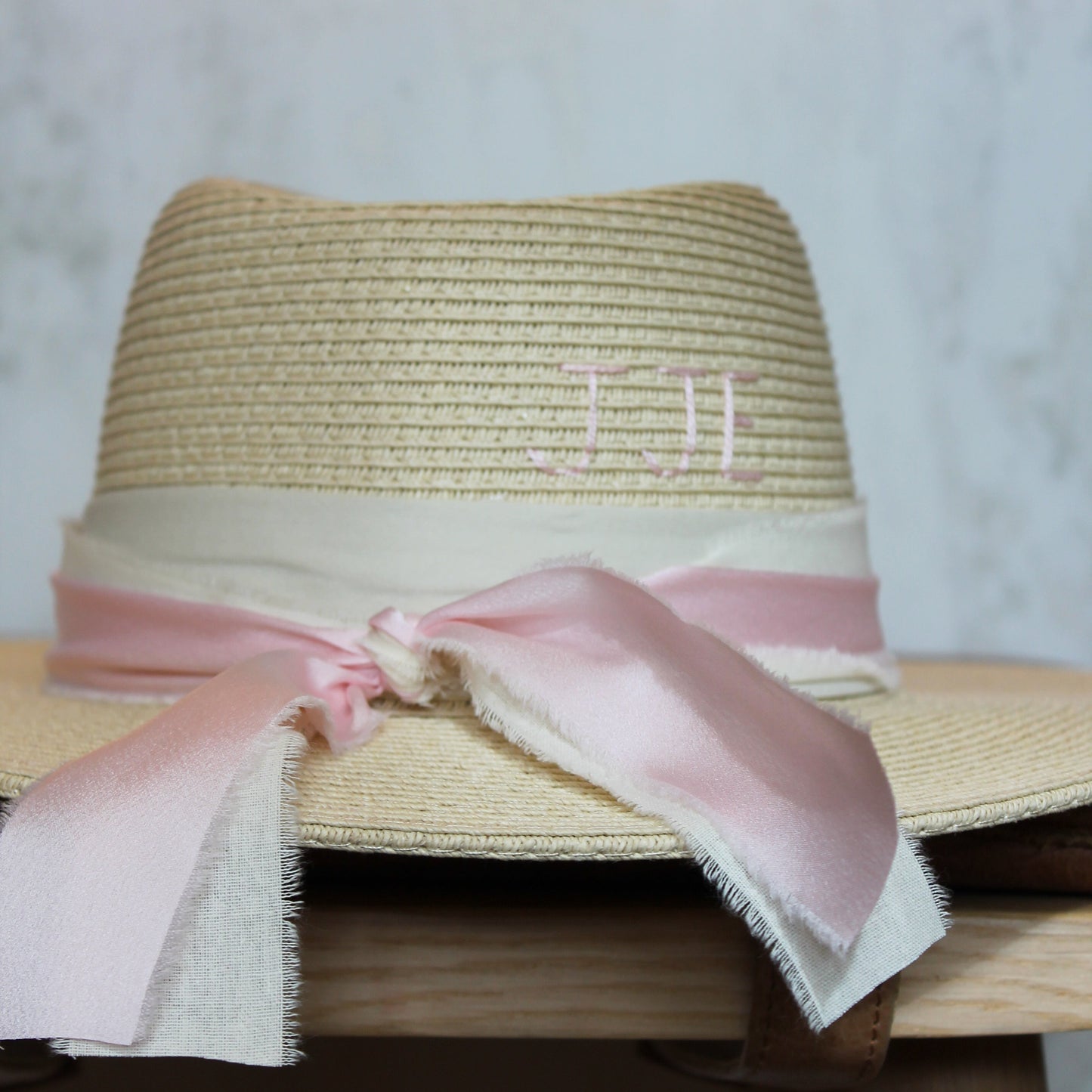 Silky Pink Cream Beach Hat