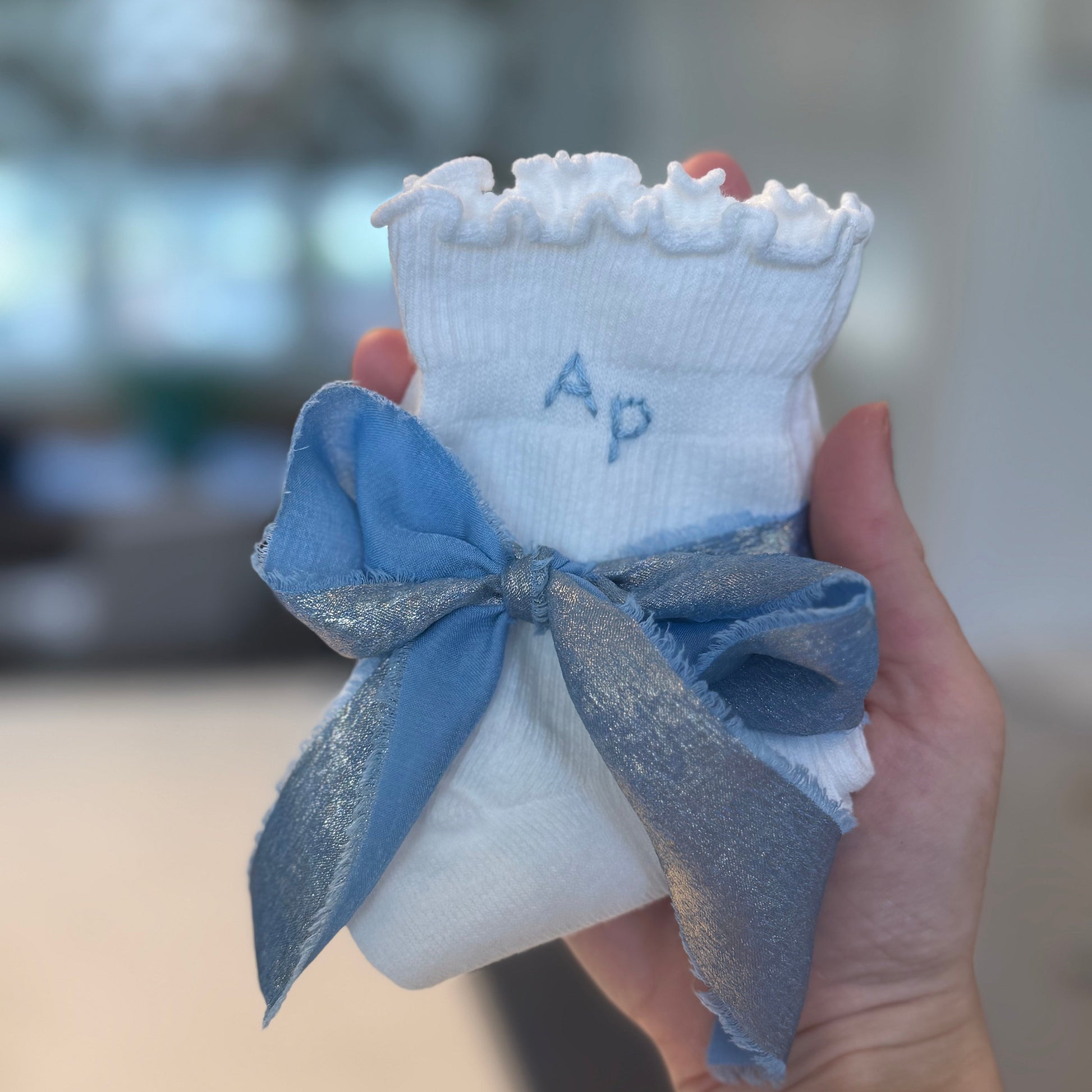 initial custom and personalized ruffle socks