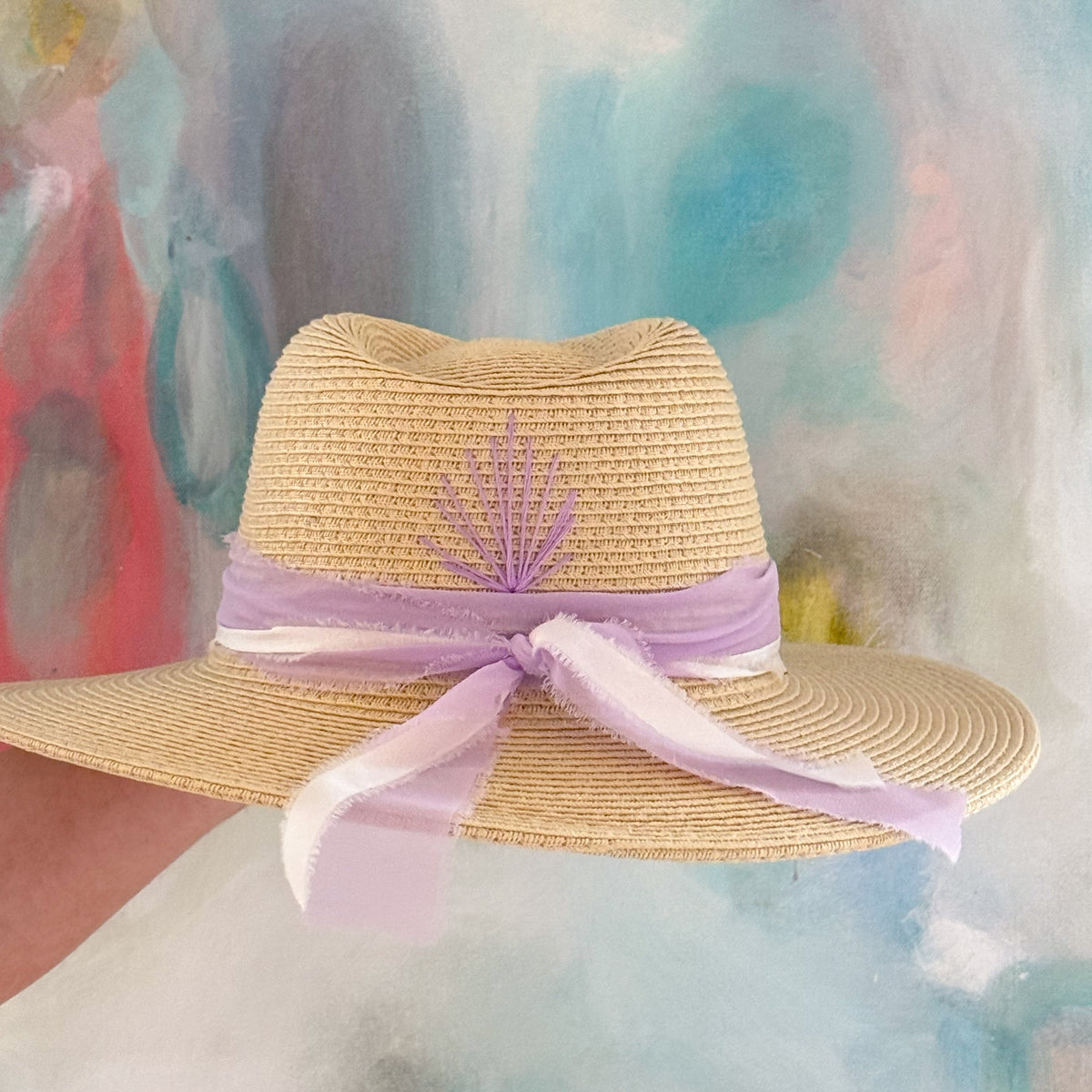 Lavender Haze Cream Beach Hat