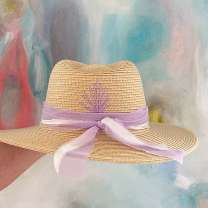 Lavender Haze Cream Beach Hat