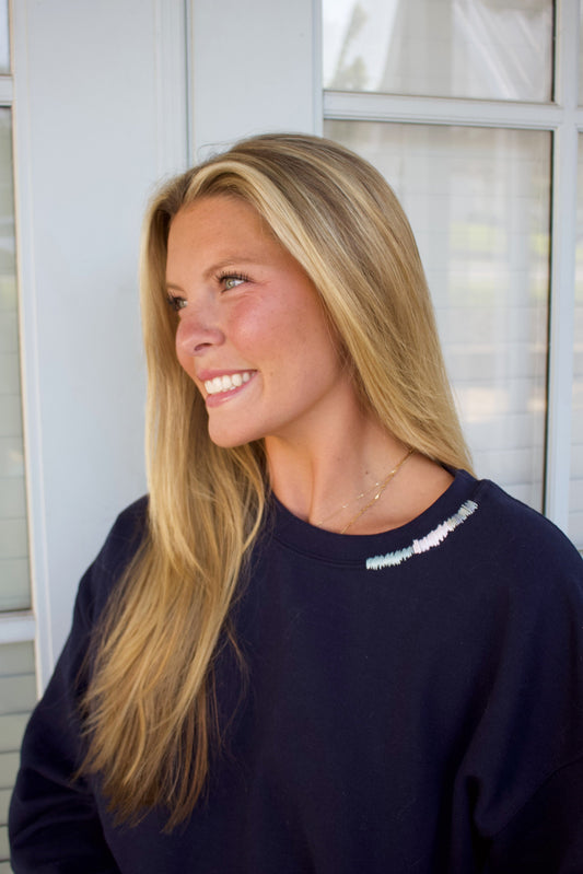 Custom Embroidered Collar Sweatshirt